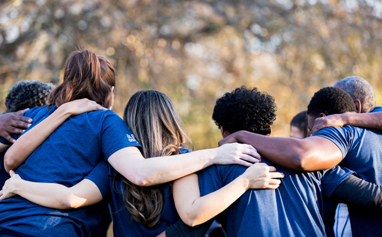 team hugging